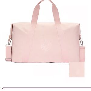 Victoria's Secret Light Pink Metallic Travel Duffel Bag